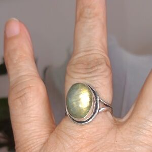 Labradorite Ring Sterling 925 7.5 Size